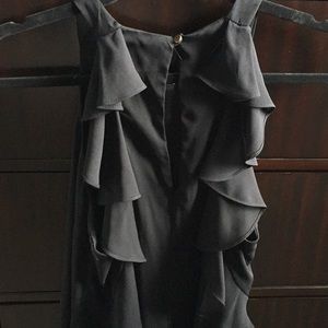 Everly Black Ruffle Back Dress
